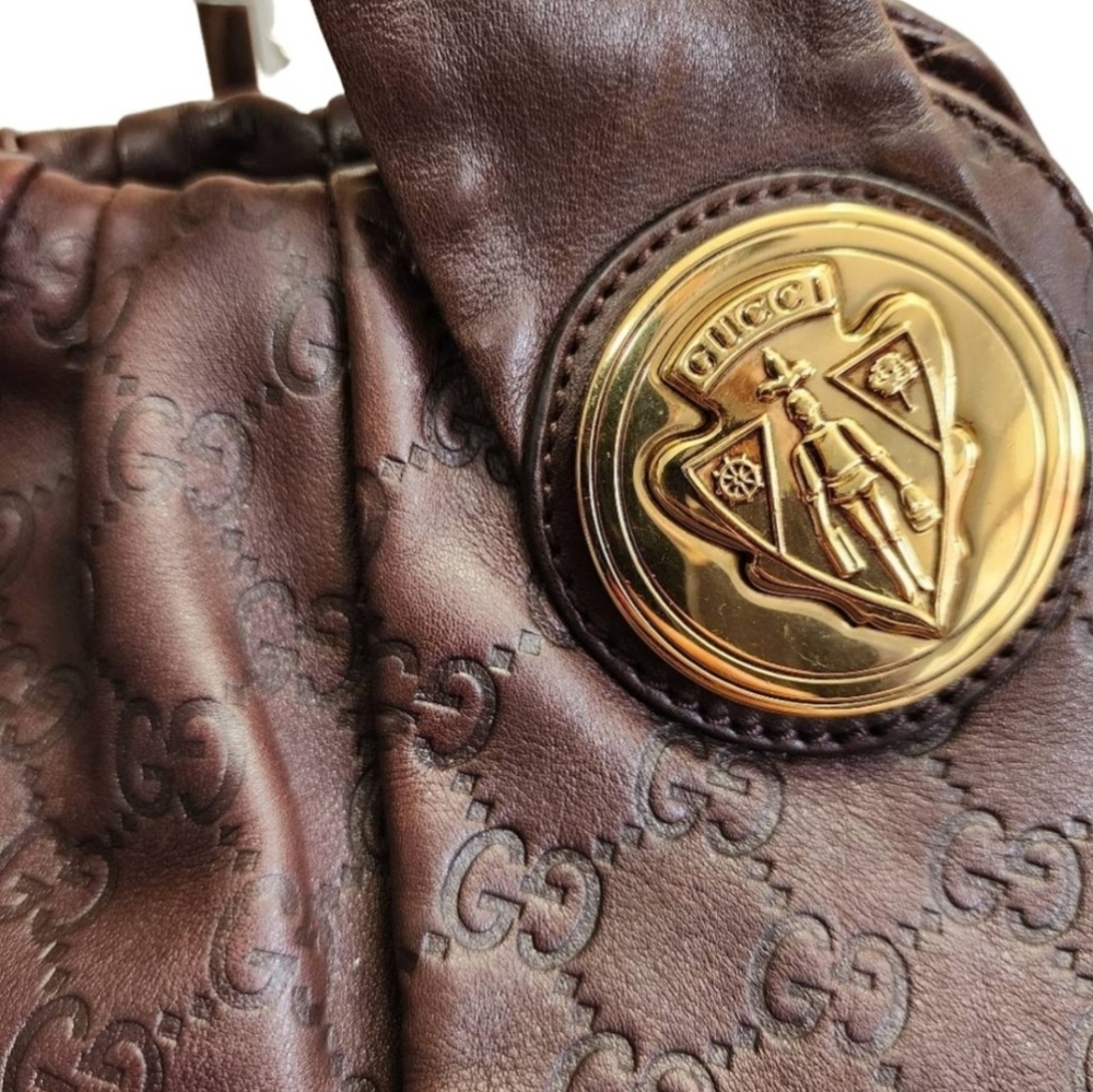 GUCCI guccisima hysteria brown leather 2way hobo bag - Picture 7 of 13